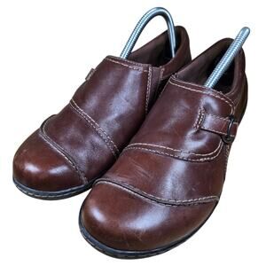 Women's Clarks Bendables Ashland Alpine Slip-On Loafers Brown Leather Womens 9.5